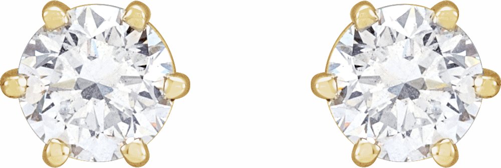 14K Yellow Gold 1 CTW Lab-Grown Diamond Earrings