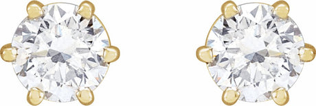14K Yellow Gold 1 CTW Lab-Grown Diamond Earrings