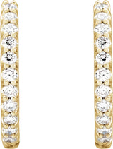 14K Yellow Gold 3/8 CTW Natural Diamond 13.64 mm Hoop Earrings