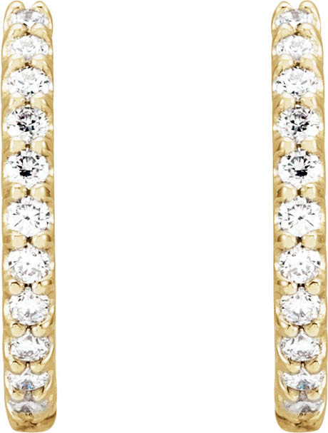 14K Yellow Gold 3/8 CTW Natural Diamond 13.64 mm Hoop Earrings
