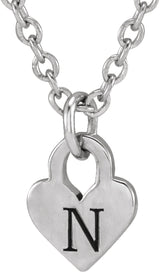 Sterling Silver Engravable Heart 16-18" Necklace