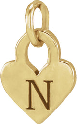 14K Yellow 7.9x4.9 mm Engravable Heart Pendant