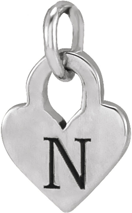 14K White 7.9x4.9 mm Engravable Heart Pendant