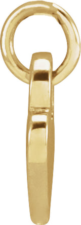 14K Yellow Gold 7.9x4.9 mm Engravable Heart Pendant