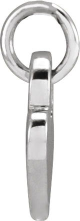 14K White 7.9x4.9 mm Engravable Heart Pendant