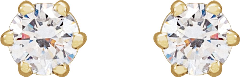 Round 6-Prong Stud Earrings