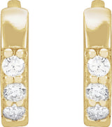 14K Yellow Gold .05 CTW Natural Diamond Hinged 8 mm Hoop Earrings