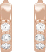 14K Rose .05 CTW Natural Diamond Hinged 8 mm Hoop Earrings