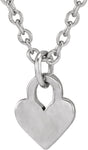 Sterling Silver Engravable Heart 16-18" Necklace