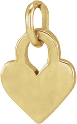 14K Yellow Gold 7.9x4.9 mm Engravable Heart Pendant