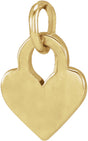 14K Yellow Gold 7.9x4.9 mm Engravable Heart Pendant