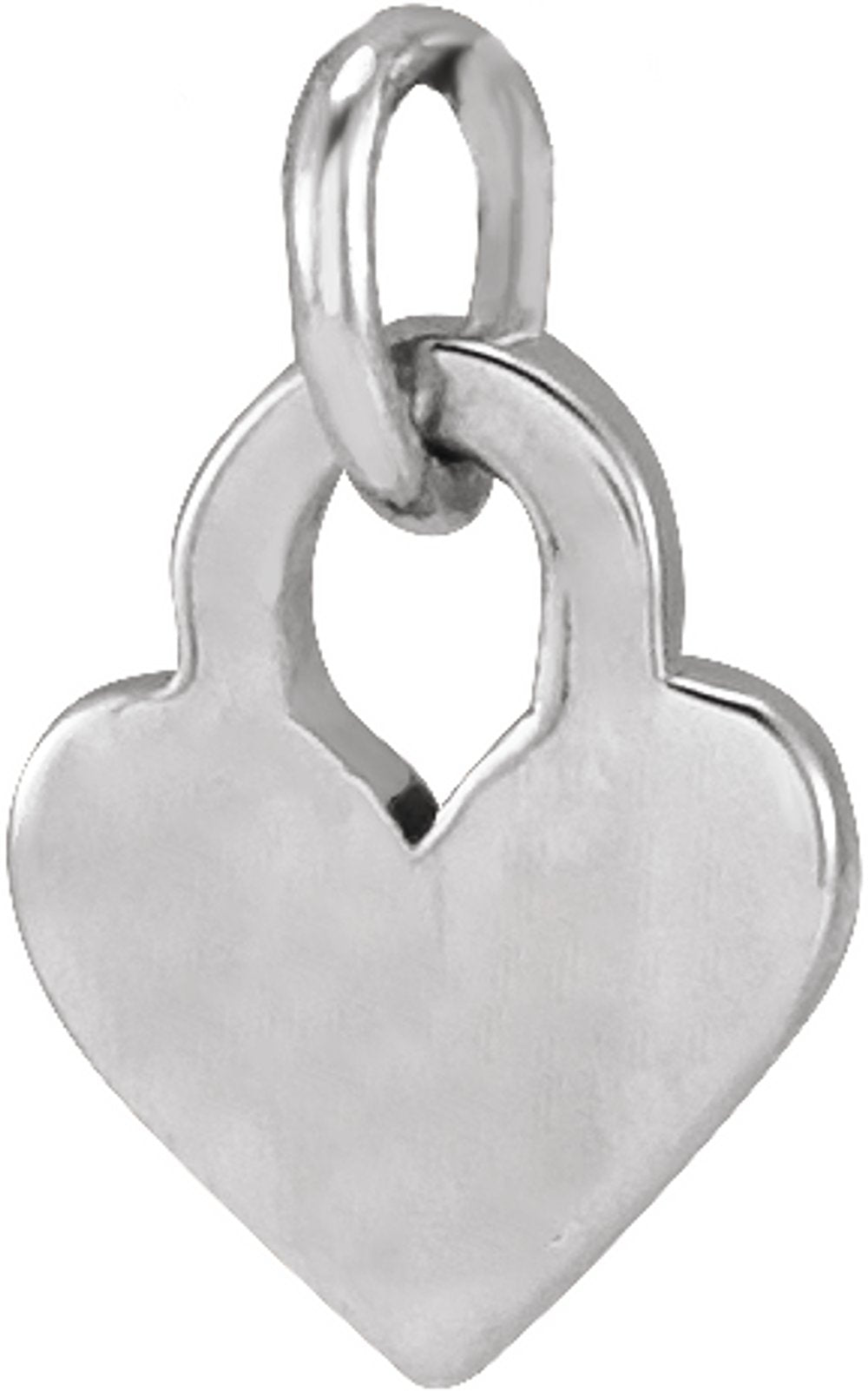 14K White 7.9x4.9 mm Engravable Heart Pendant