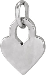 14K White 7.9x4.9 mm Engravable Heart Pendant