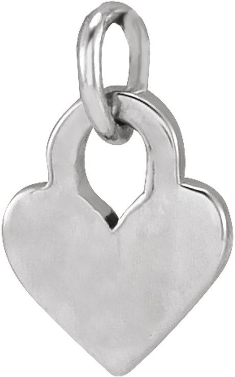 14K White 7.9x4.9 mm Engravable Heart Pendant