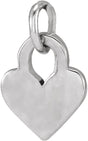 14K White 7.9x4.9 mm Engravable Heart Pendant
