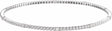 14K White Gold 1/3 CTW Natural Diamond Beaded Bangle 7 3/4" Bracelet
