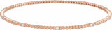 14K Rose Gold 1/3 CTW Natural Diamond Beaded Bangle 7 3/4" Bracelet