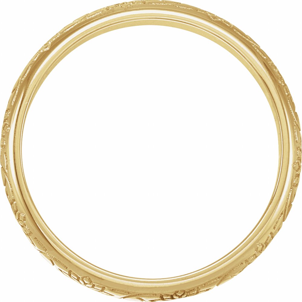 18K Yellow Gold 5 mm Floral Band Size 6.5
