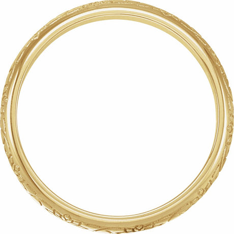 18K Yellow Gold 5 mm Floral Band Size 6.5