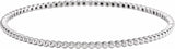 14K White Beaded Bangle Bracelet