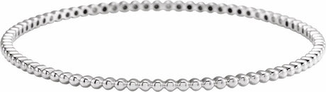 14K White Beaded Bangle Bracelet