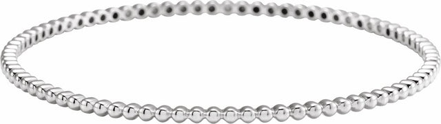 14K White Beaded Bangle Bracelet