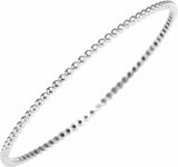 14K White Beaded Bangle Bracelet
