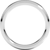 14K White Gold 5 mm Milgrain Beveled-Edge Comfort-Fit Flat Band Size 10