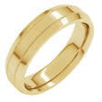 14K Yellow Gold 5 mm Milgrain Beveled-Edge Comfort-Fit Flat Band Size 11