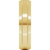 14K Yellow 5 mm Milgrain Beveled-Edge Comfort-Fit Flat Band