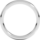 14K White Gold 4 mm Milgrain Beveled-Edge Comfort-Fit Flat Band Size 6.5