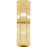 10K Yellow Gold 6 mm Milgrain Beveled-Edge Comfort-Fit Flat Band Size 10.5