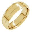 10K Yellow Gold 6 mm Milgrain Beveled-Edge Comfort-Fit Flat Band Size 10.5