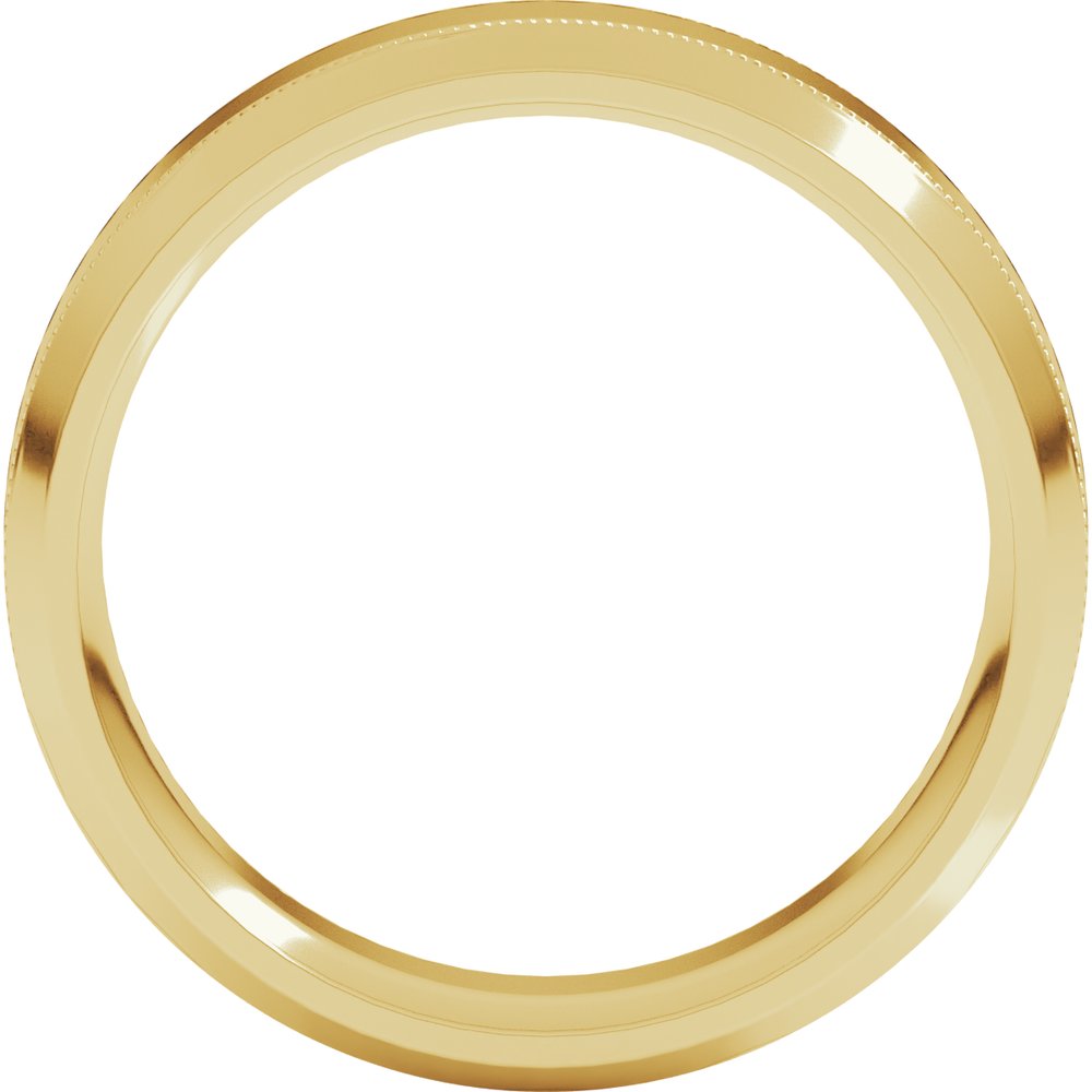 14K Yellow 6 mm Milgrain Beveled-Edge Comfort-Fit Flat Band