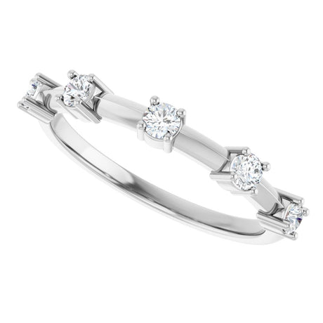 14K White Gold 1/3 CTW Lab-Grown Diamond Knife-Edge Anniversary Band