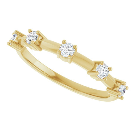 14K Yellow Gold 1/3 CTW Lab-Grown Diamond Knife-Edge Anniversary Band