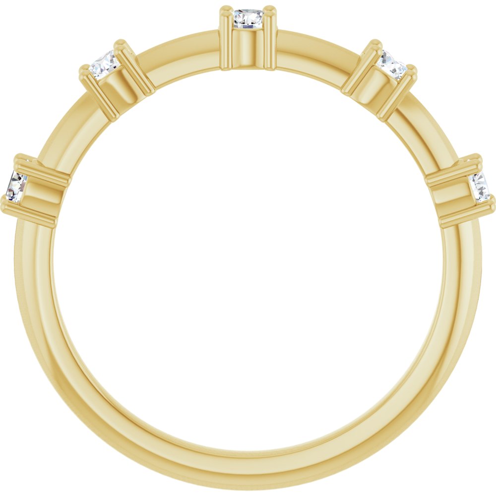 14K Yellow 1/3 CTW Natural Diamond Knife-Edge Anniversary Band