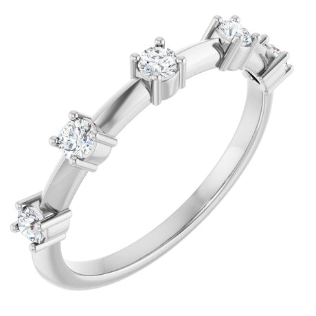 14K White Gold 1/3 CTW Natural Diamond Knife-Edge Anniversary Band