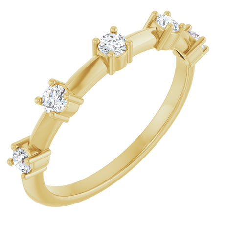 14K Yellow Gold 1/3 CTW Natural Diamond Knife-Edge Anniversary Band