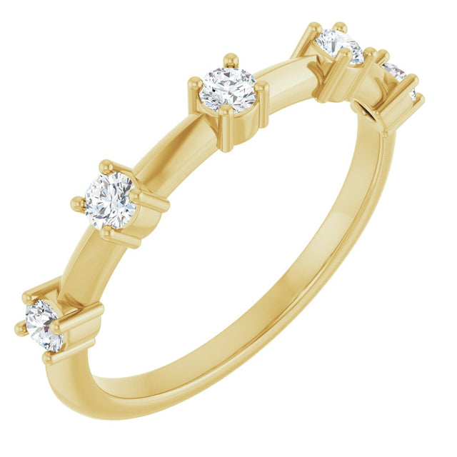 14K Yellow Gold 1/3 CTW Natural Diamond Knife-Edge Anniversary Band