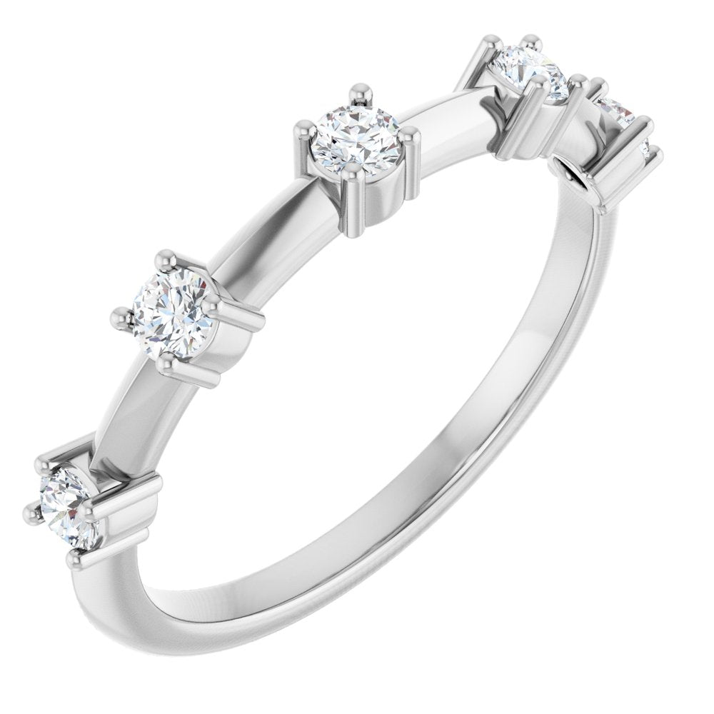 14K White 1/3 CTW Natural Diamond Knife-Edge Anniversary Band