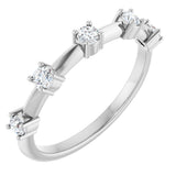 14K White 1/3 CTW Natural Diamond Knife-Edge Anniversary Band