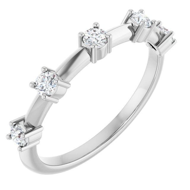 14K White 1/3 CTW Natural Diamond Knife-Edge Anniversary Band