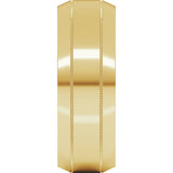 14K Yellow Gold 7 mm Milgrain Beveled-Edge Comfort-Fit Flat Band Size 11