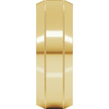 14K Yellow 7 mm Milgrain Beveled-Edge Comfort-Fit Flat Band Size 11