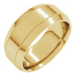 14K Yellow Gold 8 mm Milgrain Beveled-Edge Comfort-Fit Flat Band Size 9