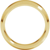 14K Yellow Gold 8 mm Milgrain Beveled-Edge Comfort-Fit Flat Band Size 9