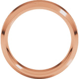 14K Rose Gold 8 mm Milgrain Beveled-Edge Comfort-Fit Flat Band Size 10.5