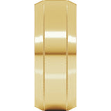 14K Yellow 8 mm Milgrain Beveled-Edge Comfort-Fit Flat Band Size 10.5