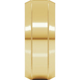 14K Yellow Gold 8 mm Milgrain Beveled-Edge Comfort-Fit Flat Band Size 9